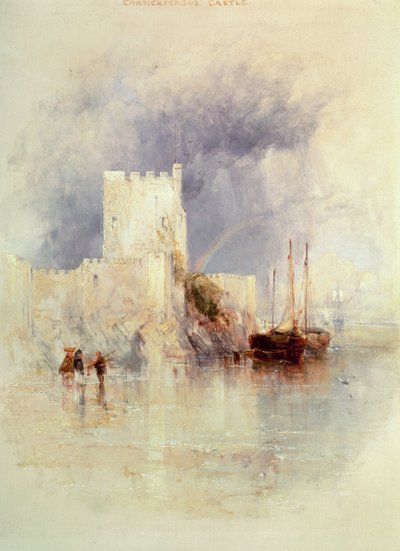 Carrickfergus, Ierland door Thomas Creswick